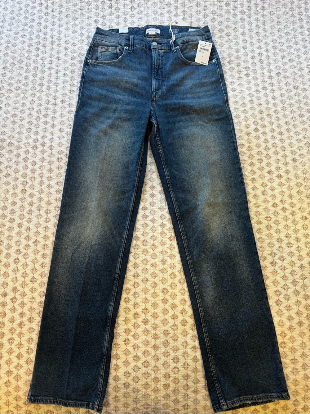 Good American Women’s High Rise Straight-Leg Jeans in Dark Blue Wash